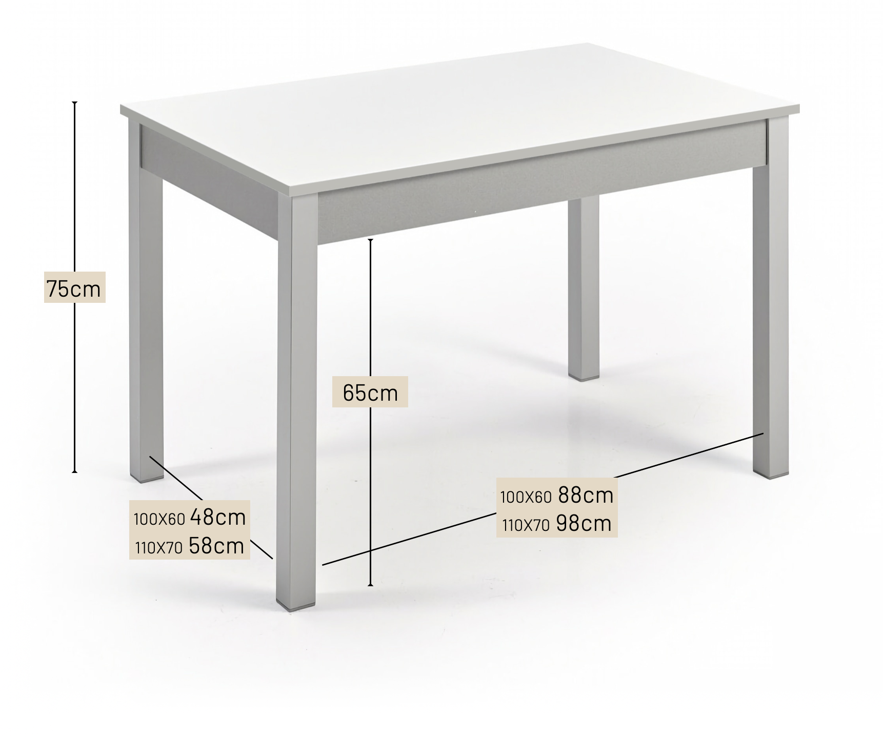 Mesa Oslo Cristal Fija