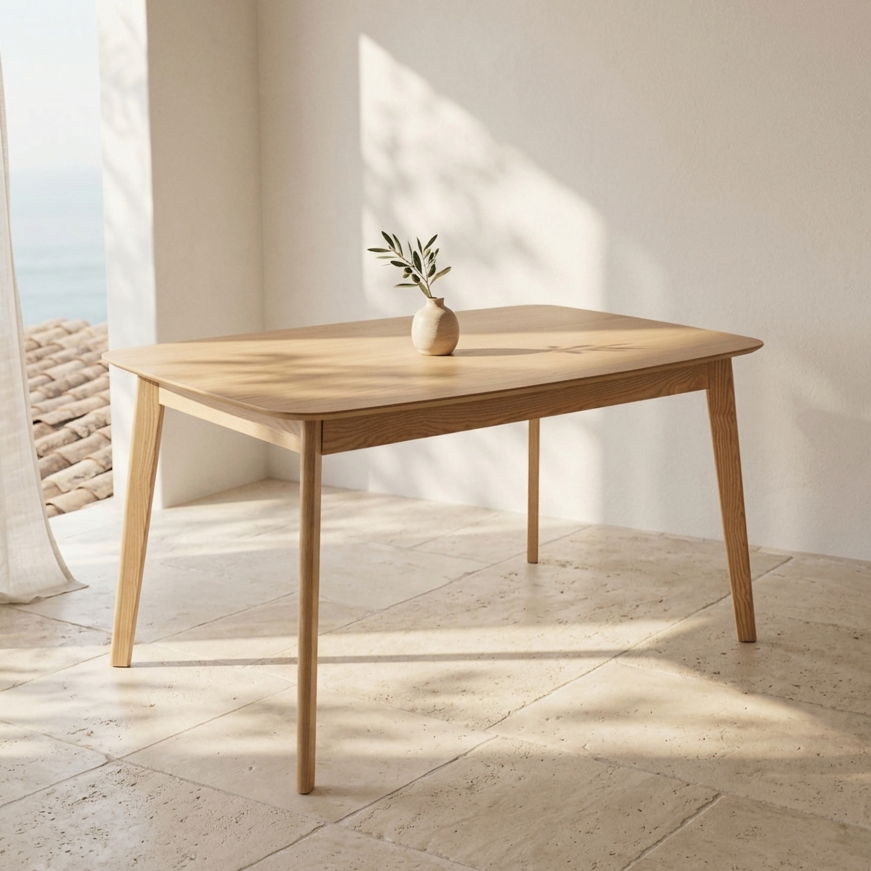 Mesa para comedor 140x90cm extensible roble